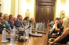 10 September 2013 The Head of the Parliamentary Friendship Group with Sweden, Dr Milorad Mijatovic in meeting with the representatives of Swedish trade unions